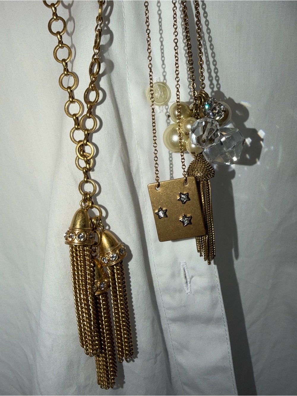 Three Fabulous J. Crew Gold-Tone Pendant Long Necklaces - Picture 13 of 13
